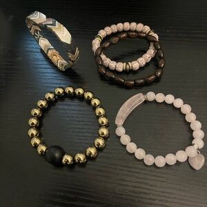Set of Five Stylish Bracelets